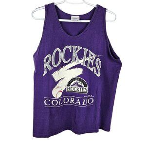 Vintage Colorado Rockies 1993 MLB Tank Top Womens M USA Bike Winners Baseball